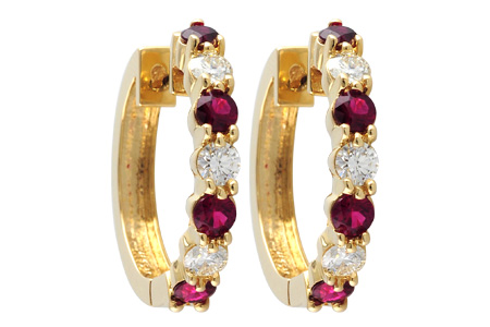 A037-67112: EARRINGS 1.30 RUBY 2.08 TGW