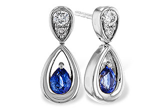 A311-30767: EARRINGS .42 SAPPHIRE .54 TGW (4x3 SAPP)