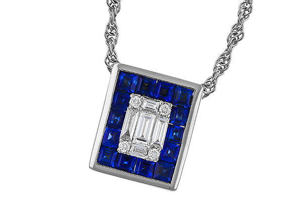 A311-35321: NECKLACE .84 SAPPHIRE TW 1.02 TGW