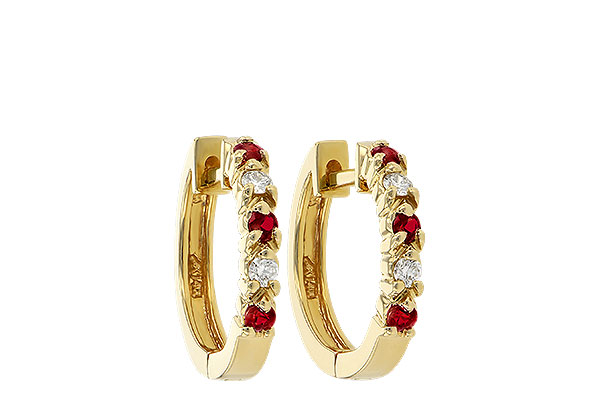 B037-67112: EARRINGS .17 RUBY .26 TGW