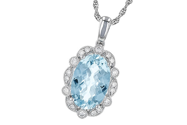 B226-78939: NECKLACE 2.40 AQUA 2.57 TGW (12x8MM AQ)