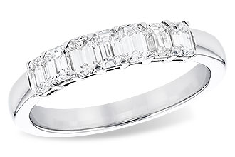 B310-38085: LDS DIA WED RG .97 TW (7 EMERALD CUTS)
