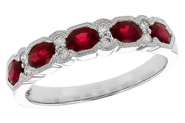 B310-42585: LDS WED RG .88 TW RUBY 1.00 TGW (4x3MM RUBY)