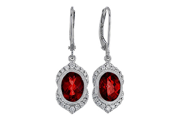 B311-28021: EARRING 3.06 GARNET 3.25 TGW