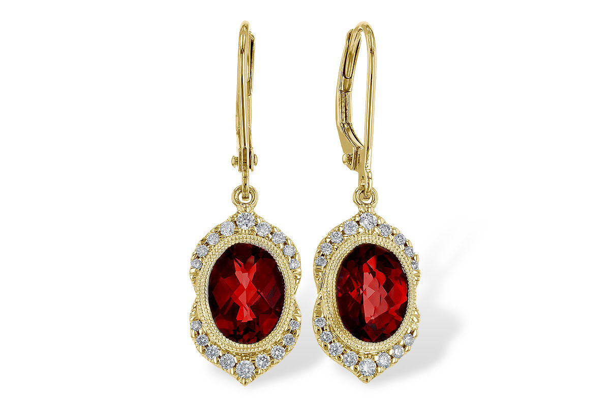B311-28021: EARRING 3.06 GARNET 3.25 TGW