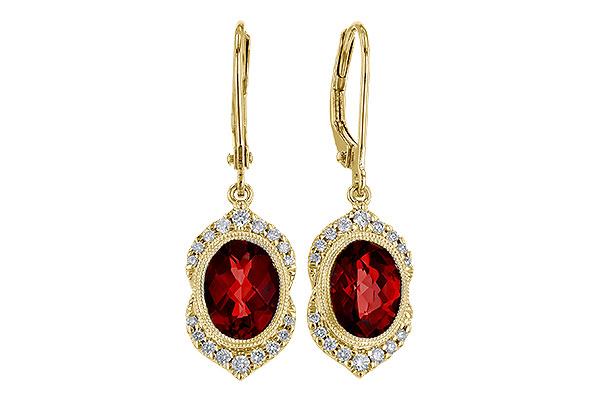 B311-28021: EARRING 3.06 GARNET 3.25 TGW