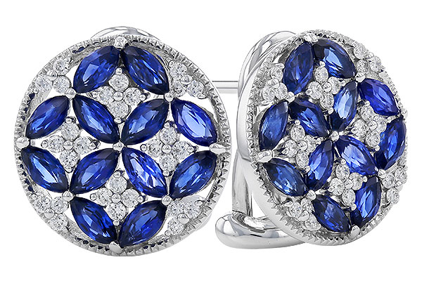 B311-28994: EARRINGS 2.07 TW SAPPHIRE 2.37 TGW
