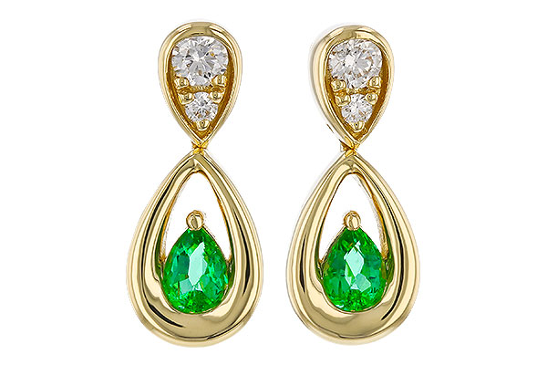 B311-31685: EARRINGS .20 EMERALD .32 TGW (4x3 EMER)