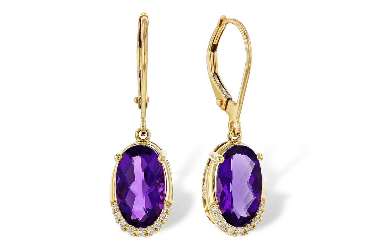 B311-35358: EARRINGS 2.70 TW AMETHYST 2.78 TGW (10x6MM OV)