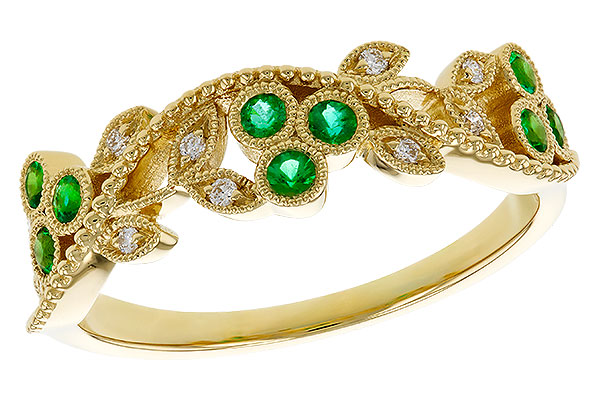 B311-36185: LDS WED RG .17 EMERALD TW .23 TGW