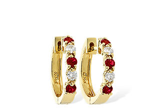 C037-67112: EARRINGS .33 RUBY .52 TGW