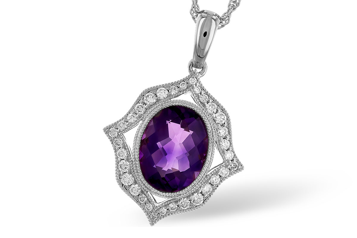 C310-43521: NECKLACE 1.52 AMETHYST 1.70 TGW (9x7 MM AMY)