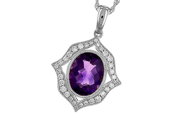 C310-43521: NECKLACE 1.52 AMETHYST 1.70 TGW (9x7 MM AMY)