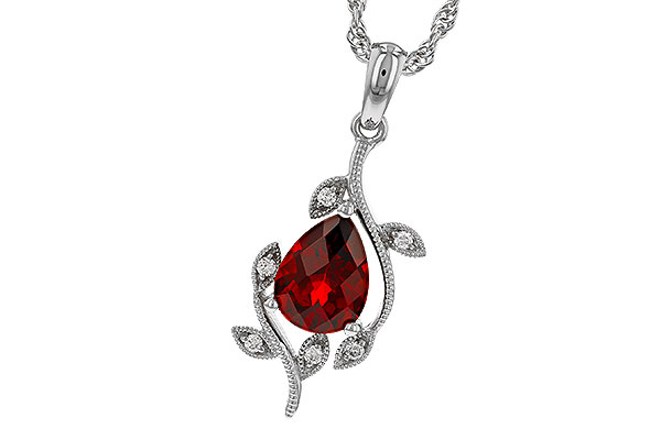 C311-34385: NECKLACE 1.34 GARNET 1.39 TGW (8X6MM GAR)