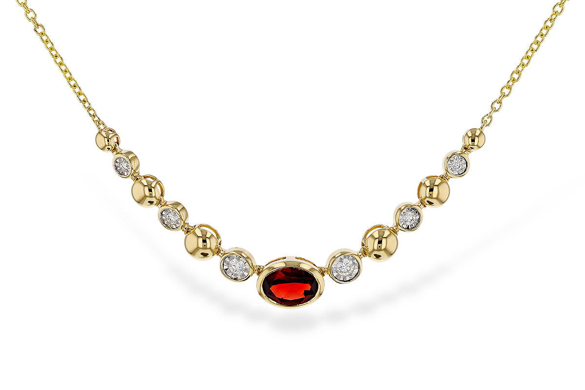 C311-35303: NECKLACE .88 GARNET 1.00 TGW (17")