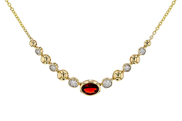 C311-35303: NECKLACE .88 GARNET 1.00 TGW (17")