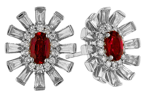 D310-44385: EARR .58 TW RUBY 1.30 TGW (5x3MM RUBY)