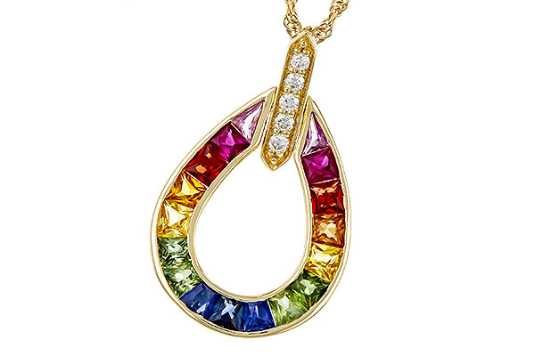 D311-30757: NECKLACE 1.10 MULTI-COLOR SAPPH 1.15 TGW