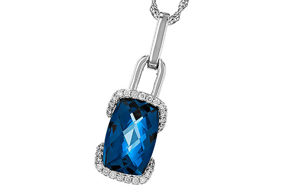 D311-36212: NECK 3.75 LONDON BLUE TOPAZ 3.90 TGW (12x8MM LBT)