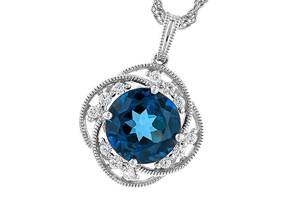 E310-39885: NECK 2.90 LONDON BLUE TOPAZ 3.05 TGW (9MM LBT)