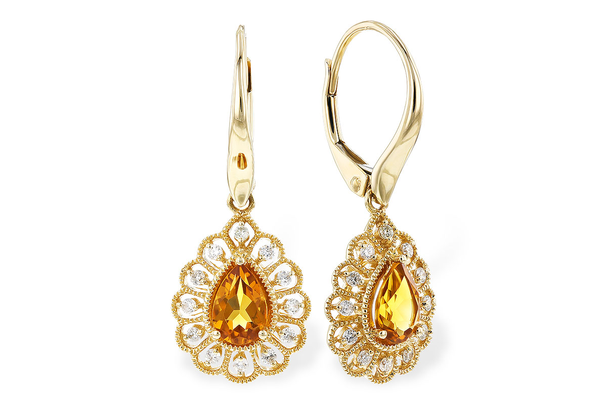 E310-39894: EARR .74 TW CITRINE .90 TGW