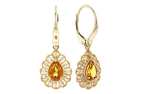 E310-39894: EARR .74 TW CITRINE .90 TGW