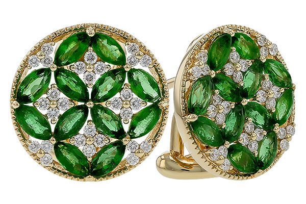 E311-30739: EARRINGS 1.66 TW EMERALD 1.96 TGW