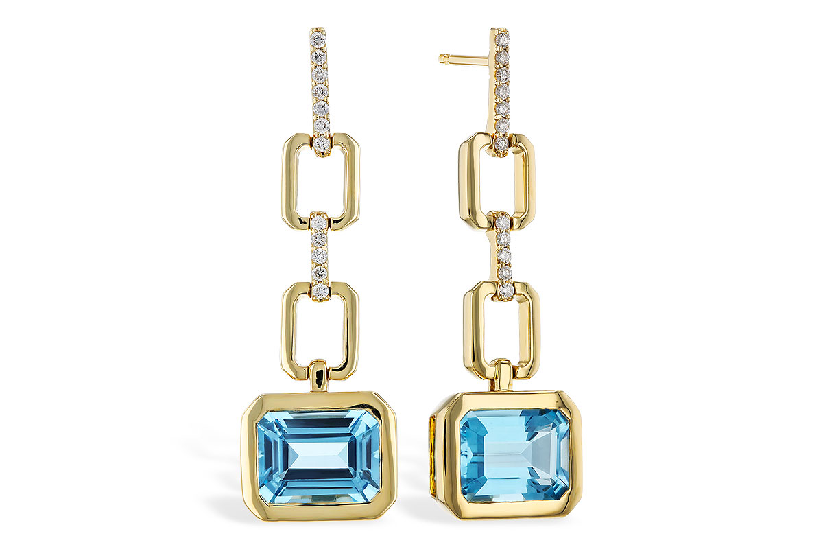 E311-32557: EARRINGS 3.20 BLUE TOPAZ 3.32 TGW (8x6MM BT)