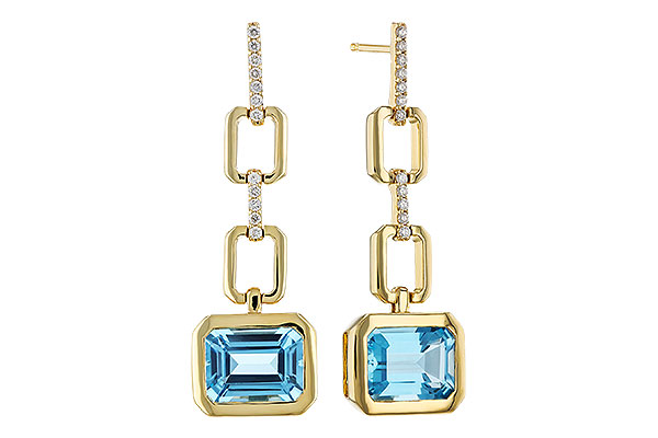 E311-32557: EARRINGS 3.20 BLUE TOPAZ 3.32 TGW (8x6MM BT)