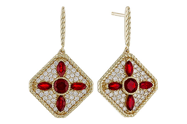 E311-32566: EARRINGS .99 TW RUBY 1.42 TGW