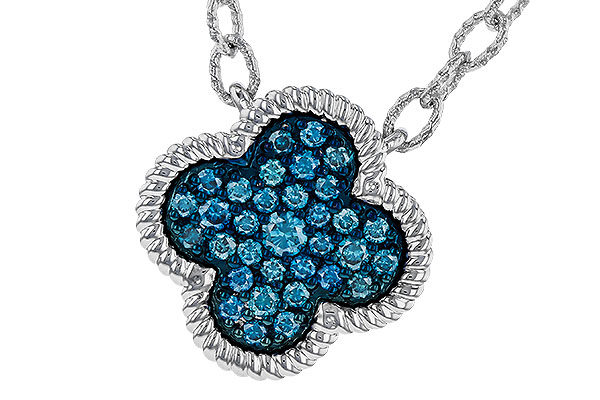 E311-32612: NECKLACE .33 TW BLUE DIAMONDS