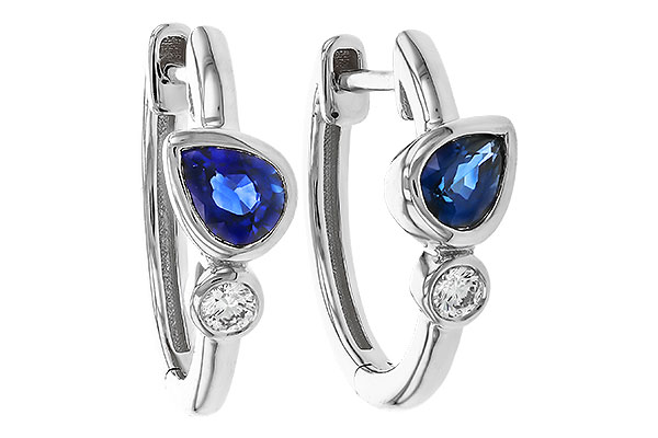 E311-32630: EARRINGS .51 SAPPHIRE .57 TGW