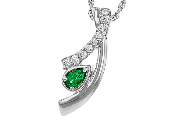 E311-33466: NECKLACE .17 EMERALD .34 TGW (5x3 EMER)
