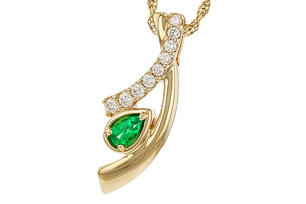 E311-33466: NECKLACE .17 EMERALD .34 TGW (5x3 EMER)