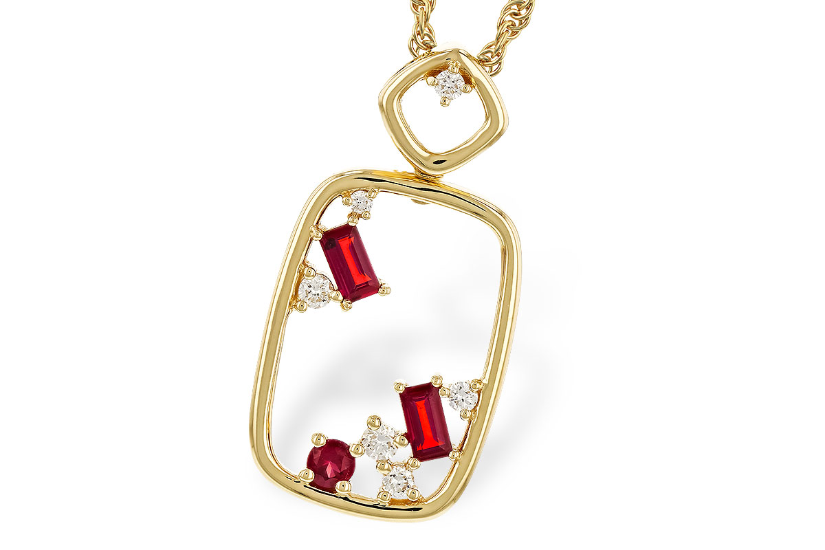 E311-33494: NECKLACE .33 TW RUBY .44 TGW