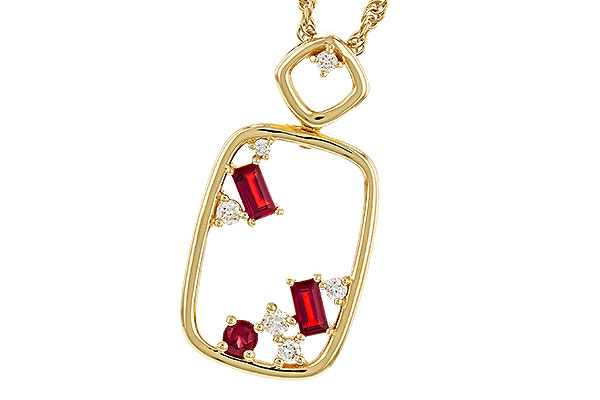 E311-33494: NECKLACE .33 TW RUBY .44 TGW