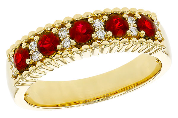 E311-36248: LDS WED RG .60 TW RUBY .72 TGW