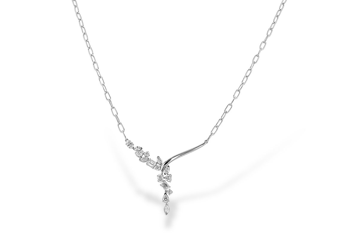 F310-43494: NECKLACE 1.22 TW FANCY CUT DIAMONDS (18")