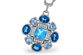 F311-30730: NECKLACE 3.19 TW BLUE TOPAZ 3.25 TGW