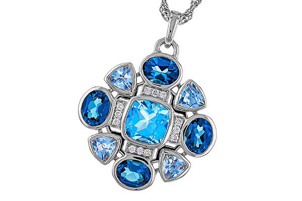 F311-30730: NECKLACE 3.19 TW BLUE TOPAZ 3.25 TGW