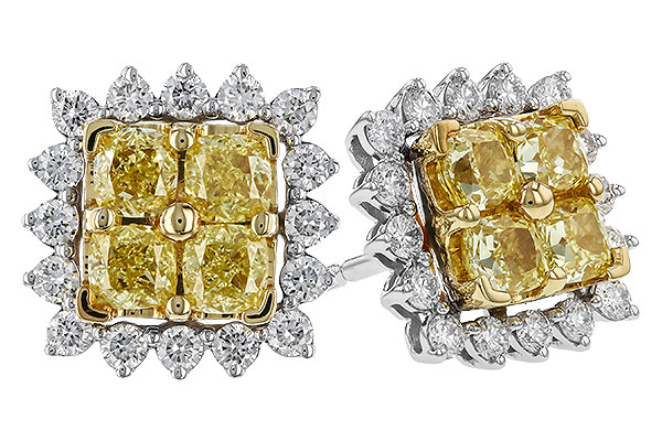 F311-31675: EARR 1.04 FANCY YELLOW DIAMONDS 1.44 TW