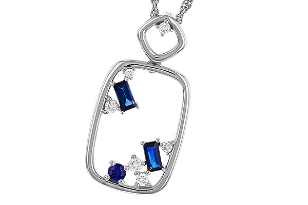 F311-33494: NECKLACE .35 TW SAPPHIRE .46 TGW