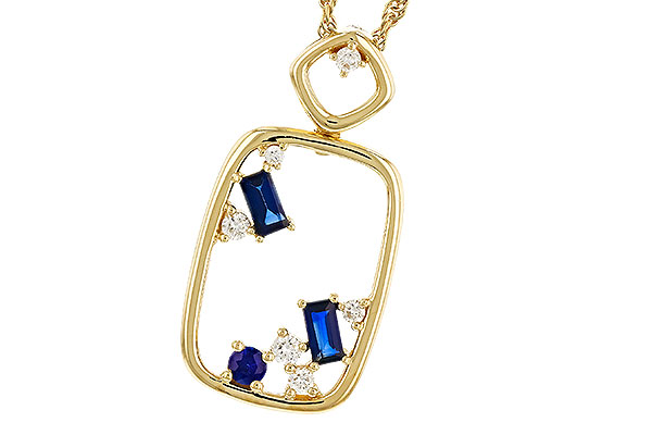 F311-33494: NECKLACE .35 TW SAPPHIRE .46 TGW