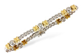 G036-74412: BRACELET WG LINKS & YG BARS .45 TW