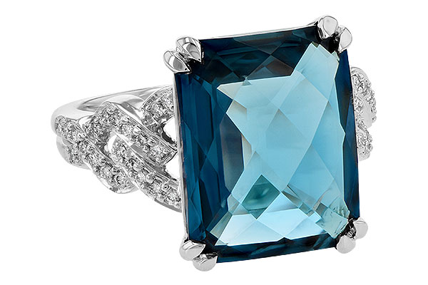 G226-73521: LDS RG 9.40 LONDON BLUE TOPAZ 9.60 TGW (15x12MM)