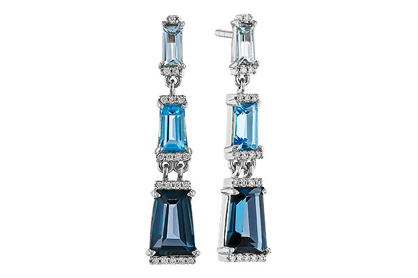 G311-31666: EARRINGS 2.55 BLUE TOPAZ 2.62 TGW
