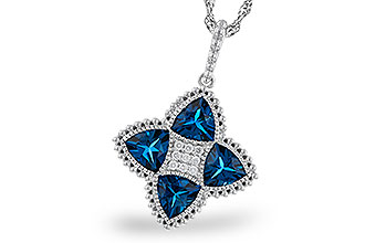 G311-32557: NECKLACE 2.79 LONDON BLUE TOPAZ 2.85 TGW