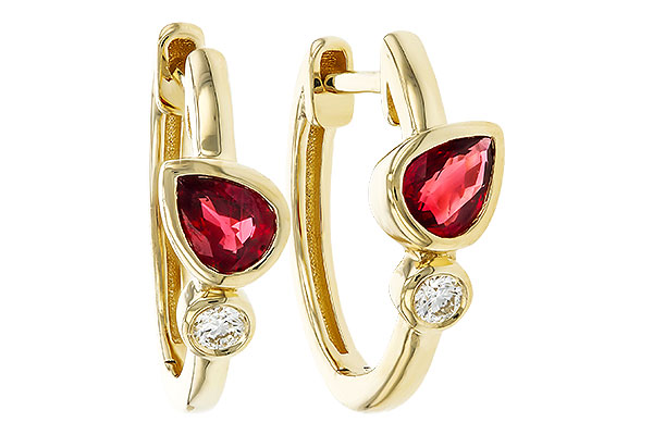 G311-32630: EARRINGS .48 RUBY .54 TGW