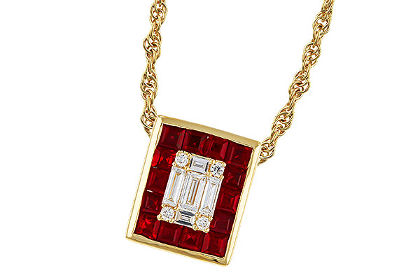 G311-35321: NECKLACE .82 RUBY TW 1.00 TGW