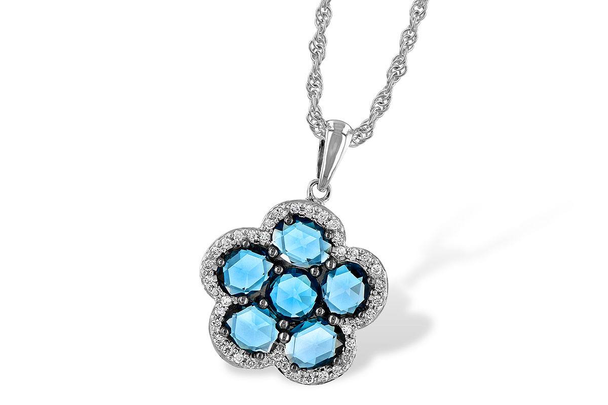 H224-04421: NECK 1.80 ROSE CUT BLUE TOPAZ 1.95 TGW